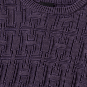 Interlaced Jacquard Overdyed Crew - Raisin