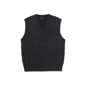 Interlaced Jacquard Overdyed Vest - Black