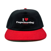I Heart Fingerboarding Cotton 5 Panel Hat - Black/Red