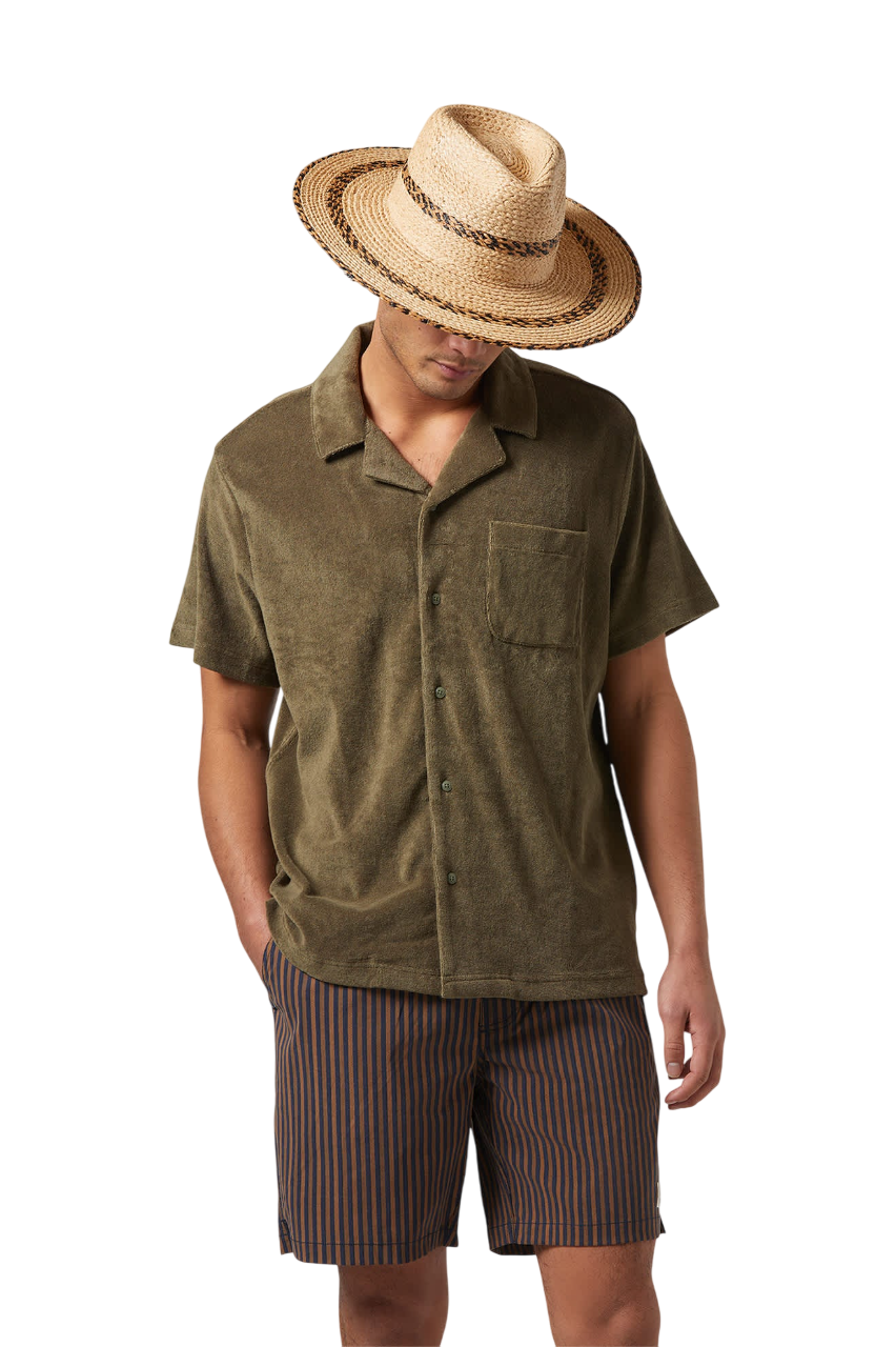 Bunker French Terry Cloth S/S Camp Collar Shirt - Ivy Green