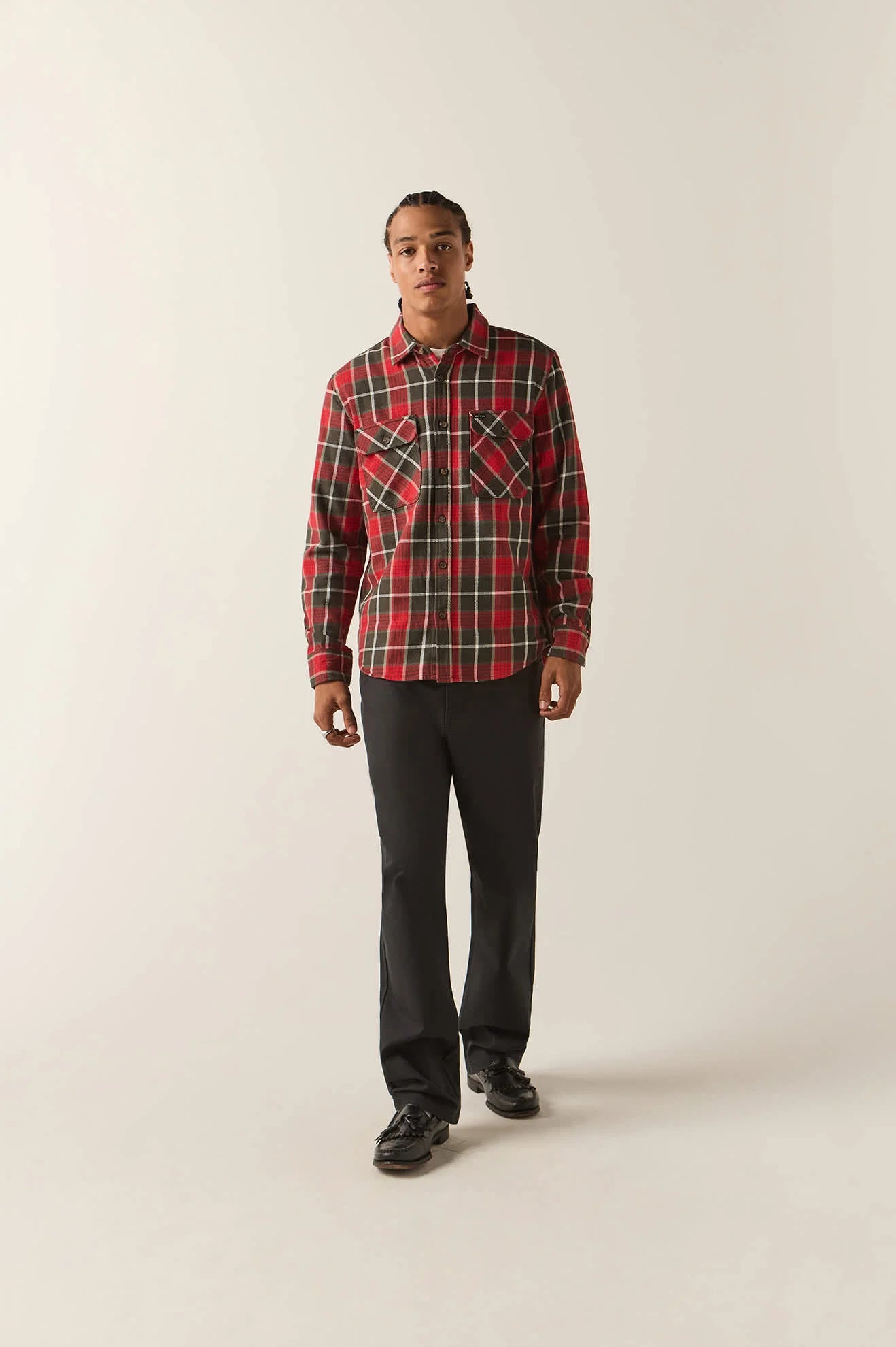 Bowery Flannel - Washed Red/Black