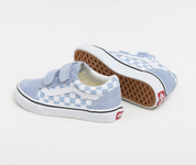 Baskets Old Skool V Checkerboard pour enfants - Bleu/blanc 