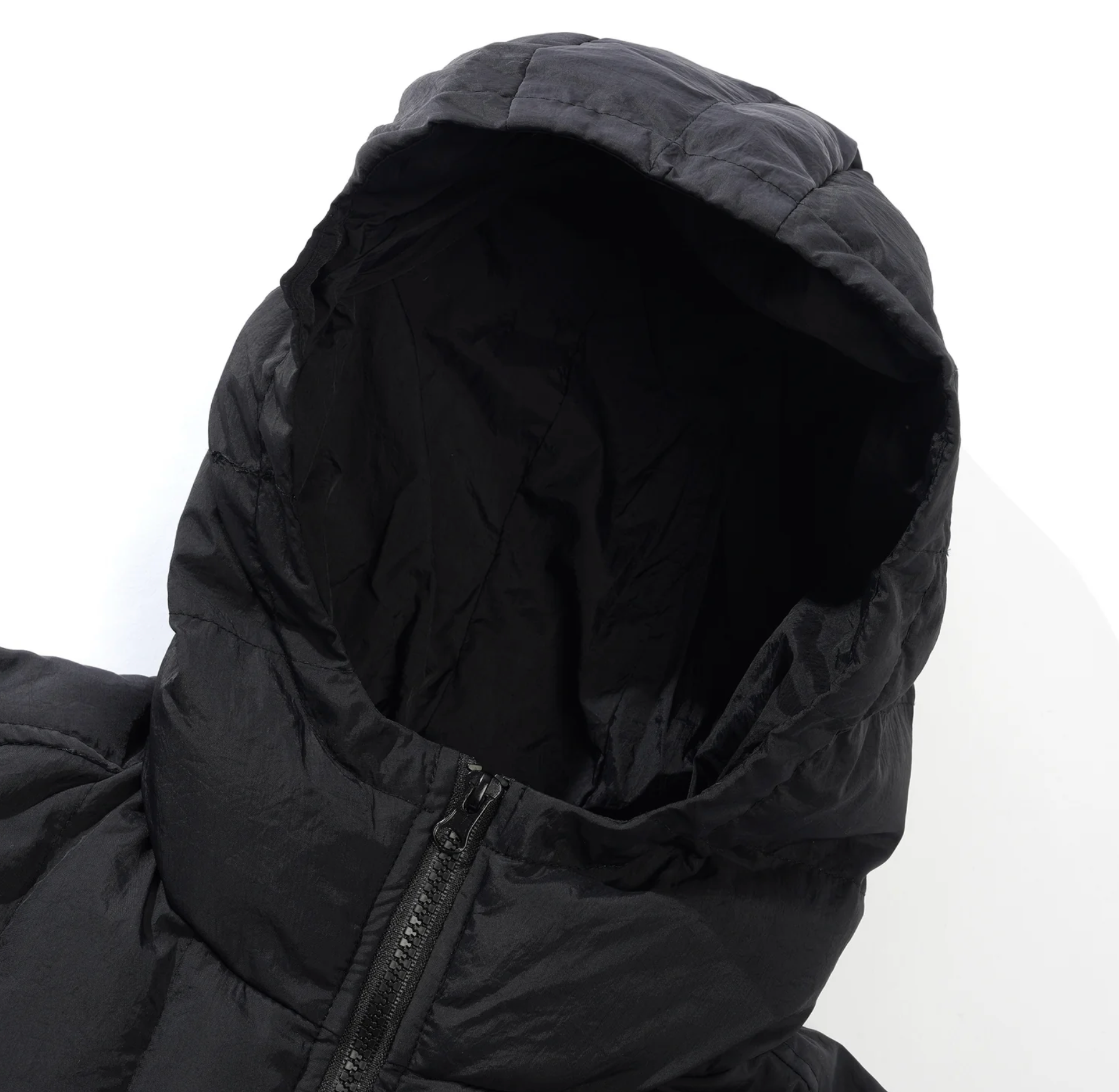 Hooded Puffer Jacket - Black
