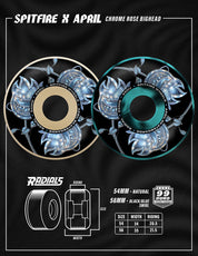 Formula Four April Chrome Rose Bighead Radials 99D - Black/Blue Swirl