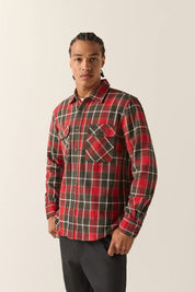 Bowery Flannel - Washed Red/Black