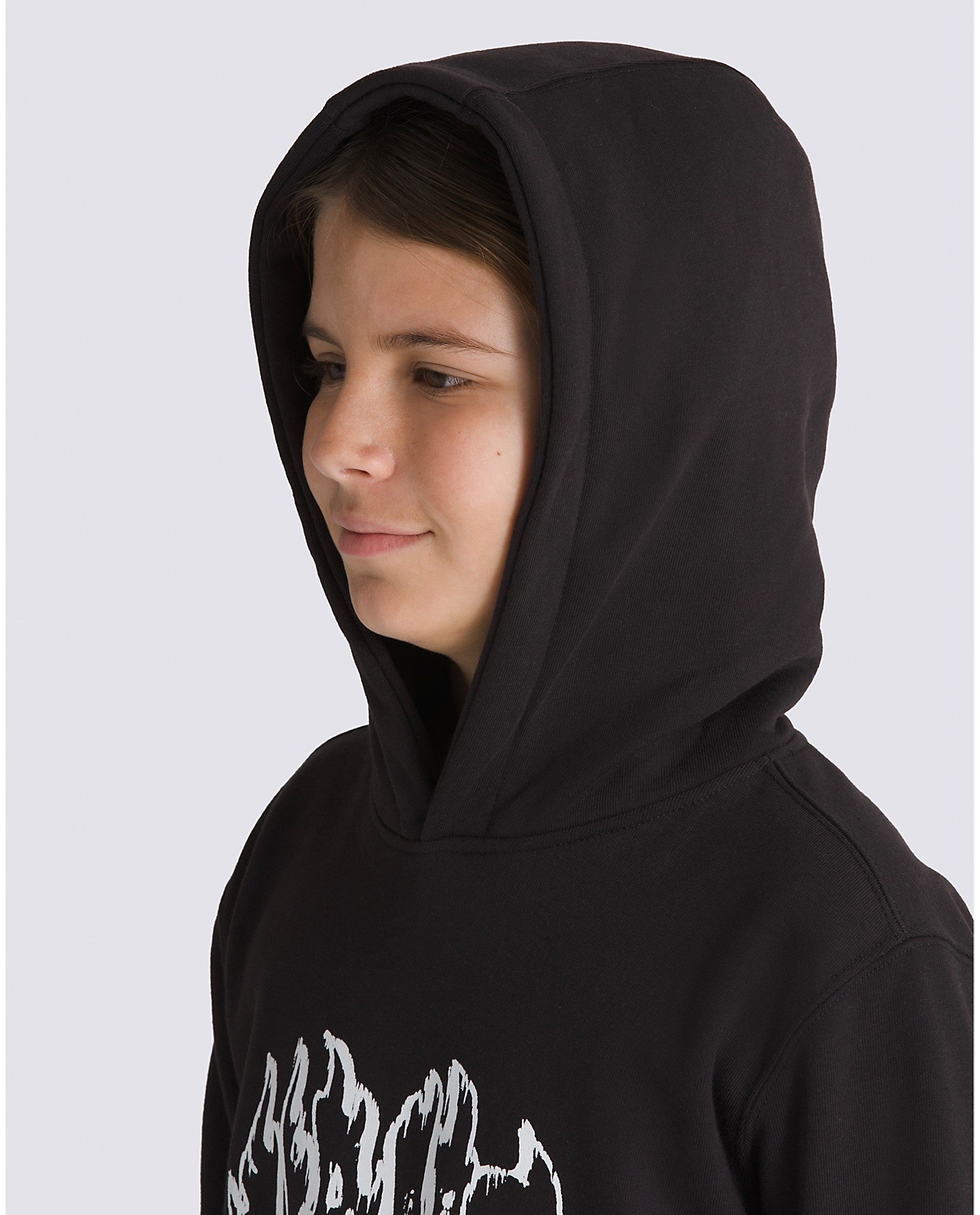 Kids Burnout Pullover Hoodie - Black