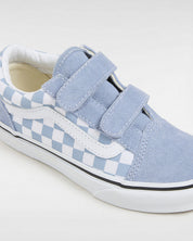 Baskets Old Skool V Checkerboard pour enfants - Bleu/blanc 
