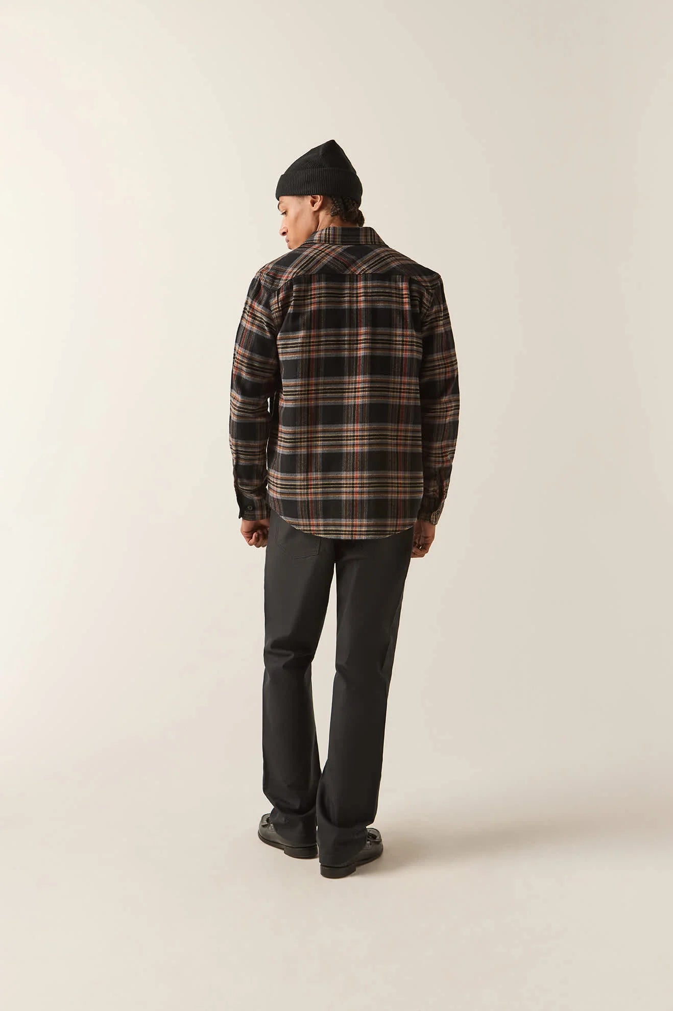 Bowery Flannel - Black/Red Earth